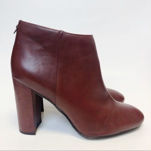 Sam Edelman Maroon Heeled Ankle Bootie Red Block